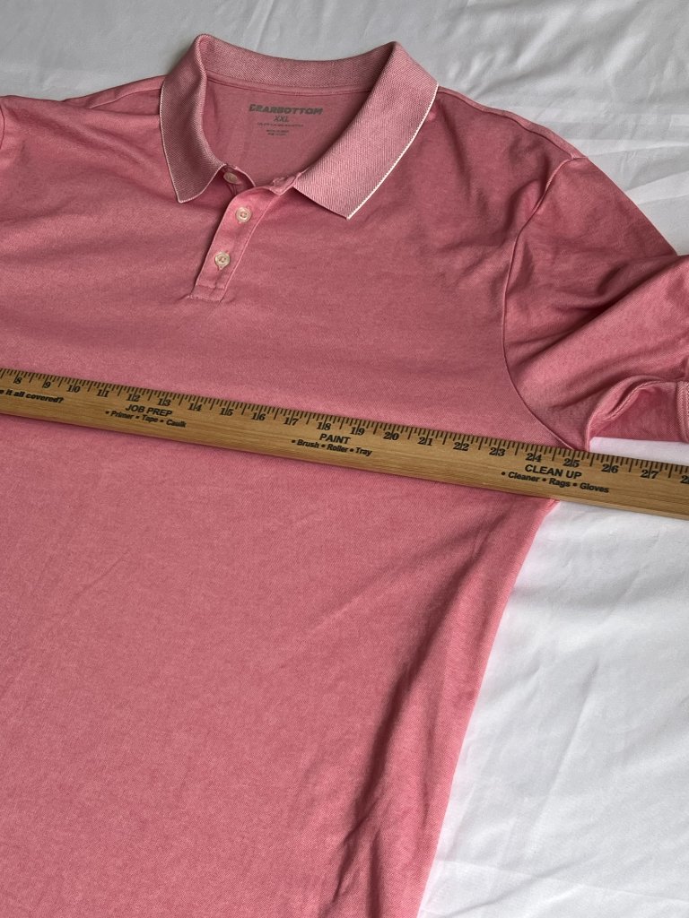Bearbottom Clothing Men's Polo Shirt Size Xxl Salmon White Piqu Contrast — image 4 of 8